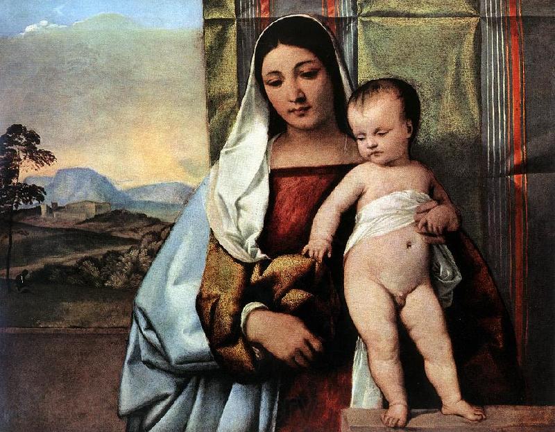 TIZIANO Vecellio Gipsy Madonna r Norge oil painting art